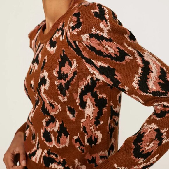 Brown Animal Print Sweater Brown Animal Print Sweater - Picture 2 of 5